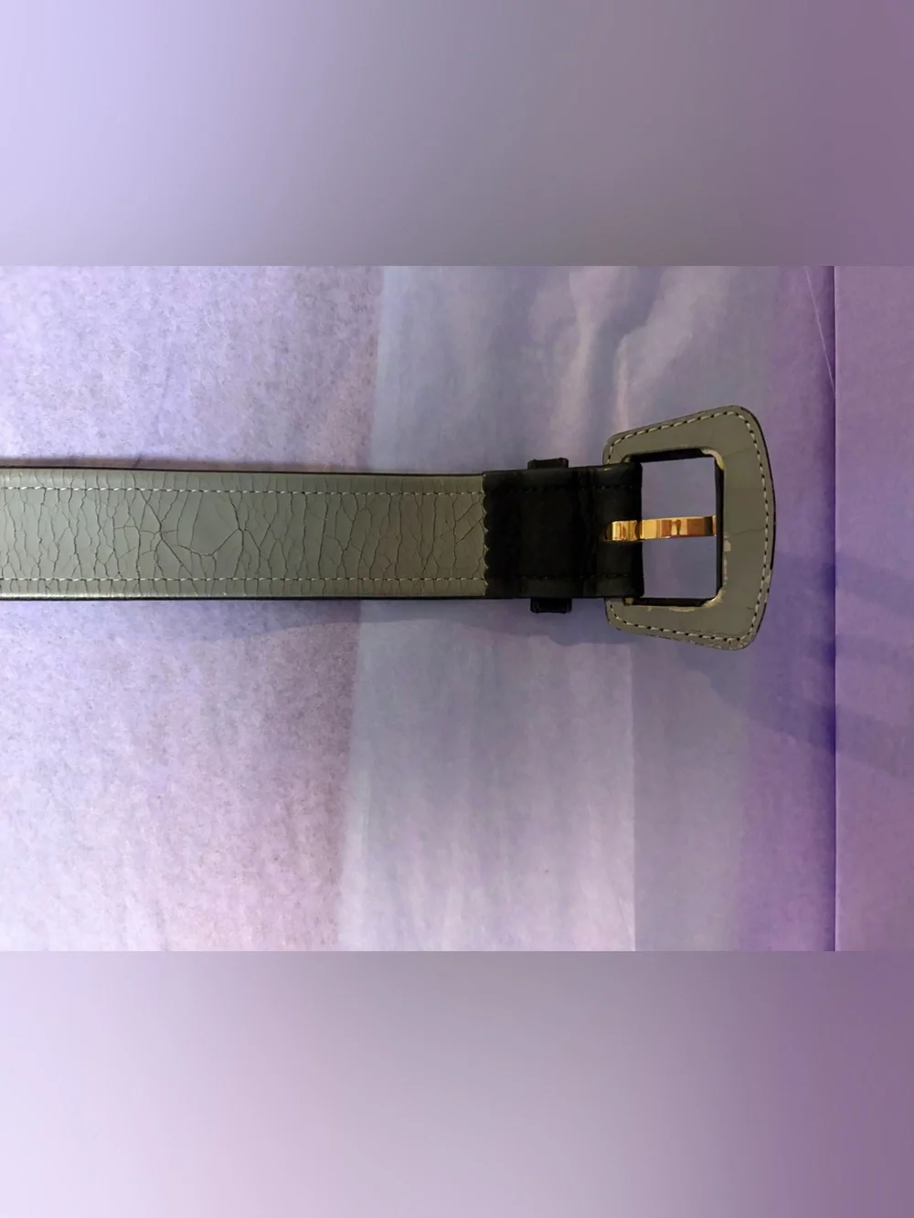 Vintage Christian Dior velveteen black belt with gold tone ovals ‘CD’ embossed - Picture 11 of 12